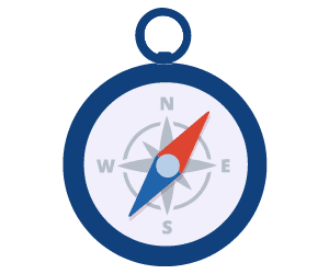 A vector image of Nellie's compass