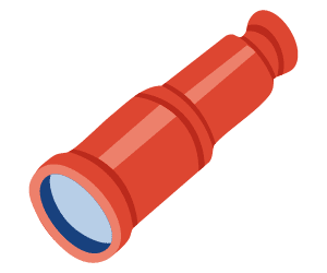 A vector image of Nellie's spyglass